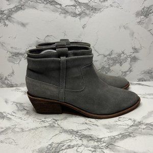 Joie Ajax Ankle Boot Womens 36 US 6 Gray Suede Bootie Pointed Toe Slouch Slip On